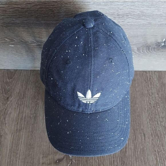 Adidas Trefoil Hat Strapaback Cap Navy Blue Speckled Spots Activewear - Picture 2 of 6
